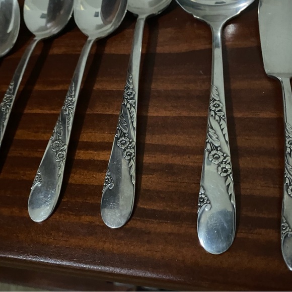 VTG 17 Piece 1950 Oneida Tudor Plate Community Bridal Wreath Floral Pattern - Picture 11 of 16